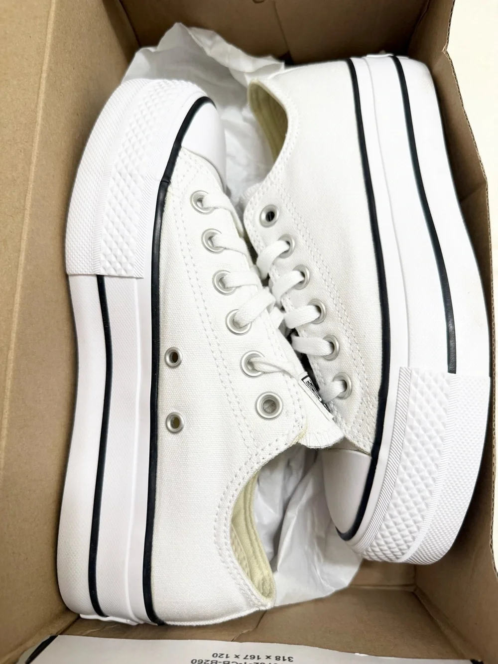 Converse Chuck Taylor White Low-Top Platform Sneakers - Picture 5 of 6